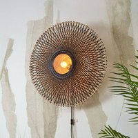 GOOD & MOJO Kalimantan vägg, svart/natur, Ø 87cm