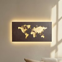 Lucande LED-vägglampa World, rost/guld, 60 cm x 30 cm