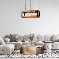 Envostar Lee pendant light wood/black 3-bulb