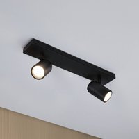 Spot pour plafond Paulmann Zyli noir longueur 40 cm à 2 lampes IP44