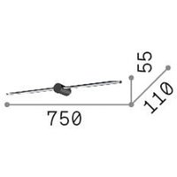 Ideallux Applique murale LED Ideal Lux Filo, noir, largeur 75 cm, métal