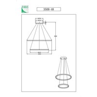 Fabas Luce Giotto LED-pendellampa, Ø 80 cm, 2 lampor, svart