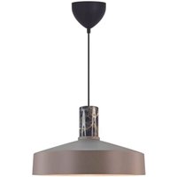 Nordlux Pendellampa Elvas, ljusbrun, Ø 37 cm, metall/marmor