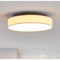 Lindby Plafonnier LED Saira, Ø 40 cm, blanc, textile