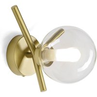 Wandleuchte Camely, gold gebürstet/klar, 1-flammig