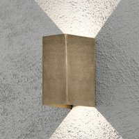 Konstsmide Cremona LED outdoor wall light 8cm wide, brass