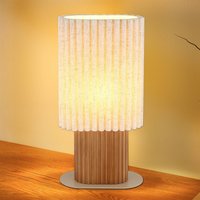 Globo Jannie table lamp, natural/brown/sand, linen, 45 cm, E27