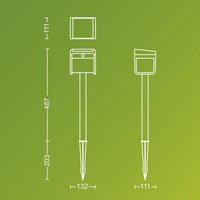 Lampa z grotem ziemnym LED Philips Ezra UE, tworzywo sztuczne, IP44