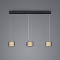 BANKAMP Grand Groove LED pendant light, 3-bulb