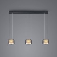 BANKAMP Grand Groove LED-pendellampa, tre lampor