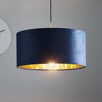 Maco Design Salina pendant light, silk fabric, blue/gold, Ø 50 cm