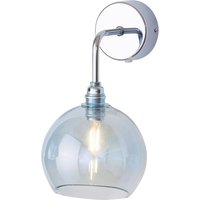 EBB and FLOW Rowan wall lamp silver, blue lampshade