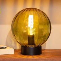 Lucide Monsaraz table lamp, green, Ø 25 cm, glass, E27