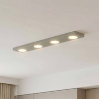 SIGMA Hero ceiling lamp, grey-beige, 4-bulb, 75 x 12 cm, metal, GX53
