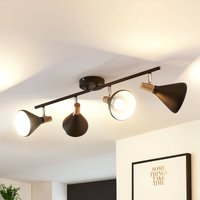 Plafonnier Lindby Arina, 68 cm, noir, à 4 lampes, E14