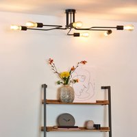 Sort Lester-loftslampe med 6 arme
