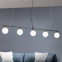 ORION Snowwhite pendant light five-bulb, black