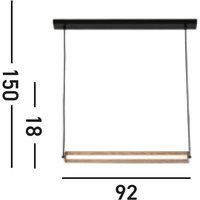 Searchlight Thread LED-hänglampa, guldfärgad, dimbar i 3 steg, stål