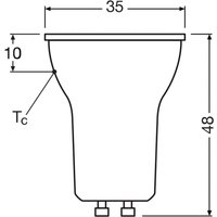 OSRAM GU10 LED bulb, PAR11, 3 W, 2,700 K, 36°, dimmable