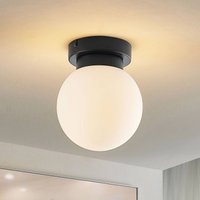 Lindby Tavino ceiling light, spherical shade, black