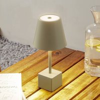 Lindby LED rechargeable table lamp Janea CUBE, green, metal