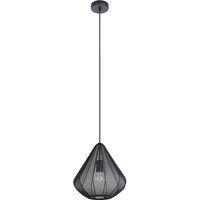Hängeleuchte Dolwen, schwarz, Ø 33,5 cm, Stoff