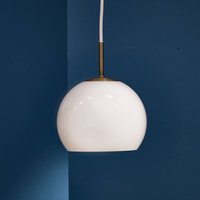FRANDSEN hanging light Ball, sand grey, Ć 18 cm, glass