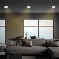 Briloner Luminaire encastrable LED Desi, chrome mat, Ø9cm, intensité variable, 3000K