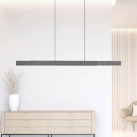 PURE Moto-Rise LED pendant light, platinum, aluminium, CCT