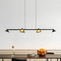 Lucande LED hanging light Steve, black, 113 cm, 6-bulb, dimmable