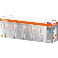 OSRAM LED bulb E27 base CL A 7 W 4,000 K clear 5x