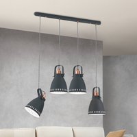 ORION Theke hanging lamp, metal, four-bulb