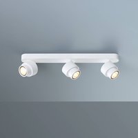 Escale BRUSH LED spotlight, white, 50 cm, 3-bulb metal, dimmable, 2,700 K