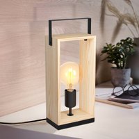 EGLO Famborough table lamp with light wood frame