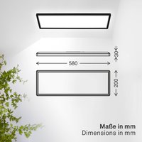 B.K. Licht LED panel Shallow on/off, 58 x 20 cm, black, 840 backlight