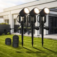 Briloner LED garden spike spotlight 3928035 12 V 3x extension black Ø 4 cm