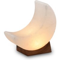 Wagner Life Saltkristallampa Mond white line USB, träsockel, vit