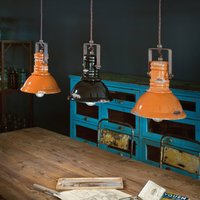 Ferroluce C1691 pendant light in black industrial design