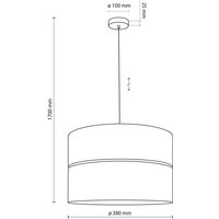 TK Lighting Nicol hängande lampa, svart/träeffekt, Ø 38 cm, 1-ljus, 1 x E27