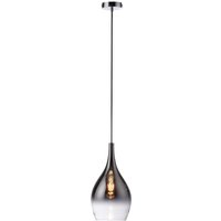 Paul Neuhaus Pilua hanging light, smoke grey, glass, Ø 20 cm, E27