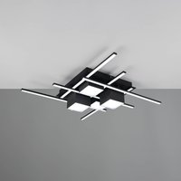 Trio Lighting Roger LED ceiling lamp, matt black, metal, CCT, remote control.