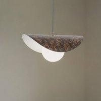 Opviq Vatoz pendant light, 1-bulb, black, Ø 40 cm, metal/glass