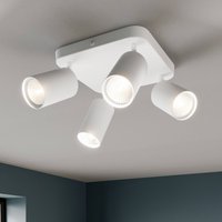 Euluna Plafonnier Eye Spot à 4 lampes carré, blanc