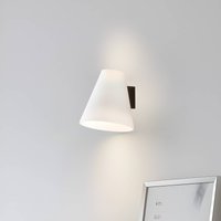 Lucande vägglampa Timido, vit/svart, glas, 16,5 cm hög