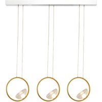 Zambelis LED hanging light 23029, gold, 105 cm, 3-bulb, metal/glass, dimmable