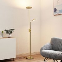 Lindby lampadaire LED Seppa, rond, laiton, métal, 180 cm