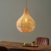 Viokef Broni hanging light made of wood, Ø 42 cm