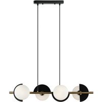 Viokef Suspension Darcy, noir/bronze, à 4 lampes