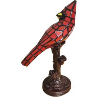 Clayre&Eef 5LL-6102R bird table lamp, red, Tiffany style