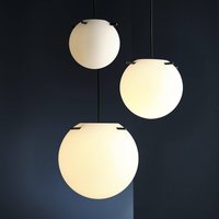 FRANDSEN Koi pendant light, glass, white/black, Ø 25 cm